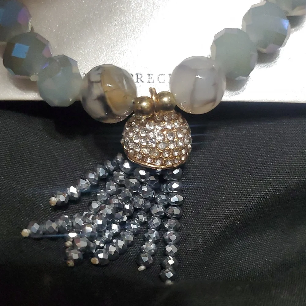Genuine Moss Opalite Bracelet with Silver Accents - Picture 5 of 5